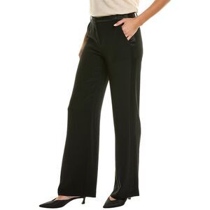 Milly Womens Sorin Low-Rise Satin Pant, Black